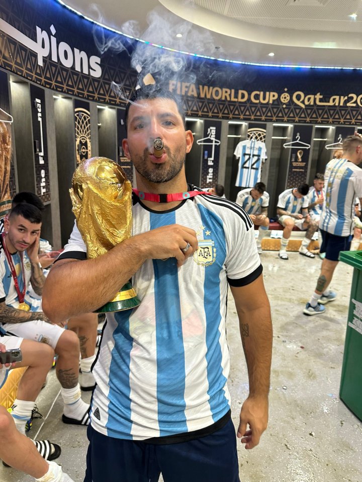 Fans were convinced Aguero turned his ID around to try and claim it as a World Cup medal