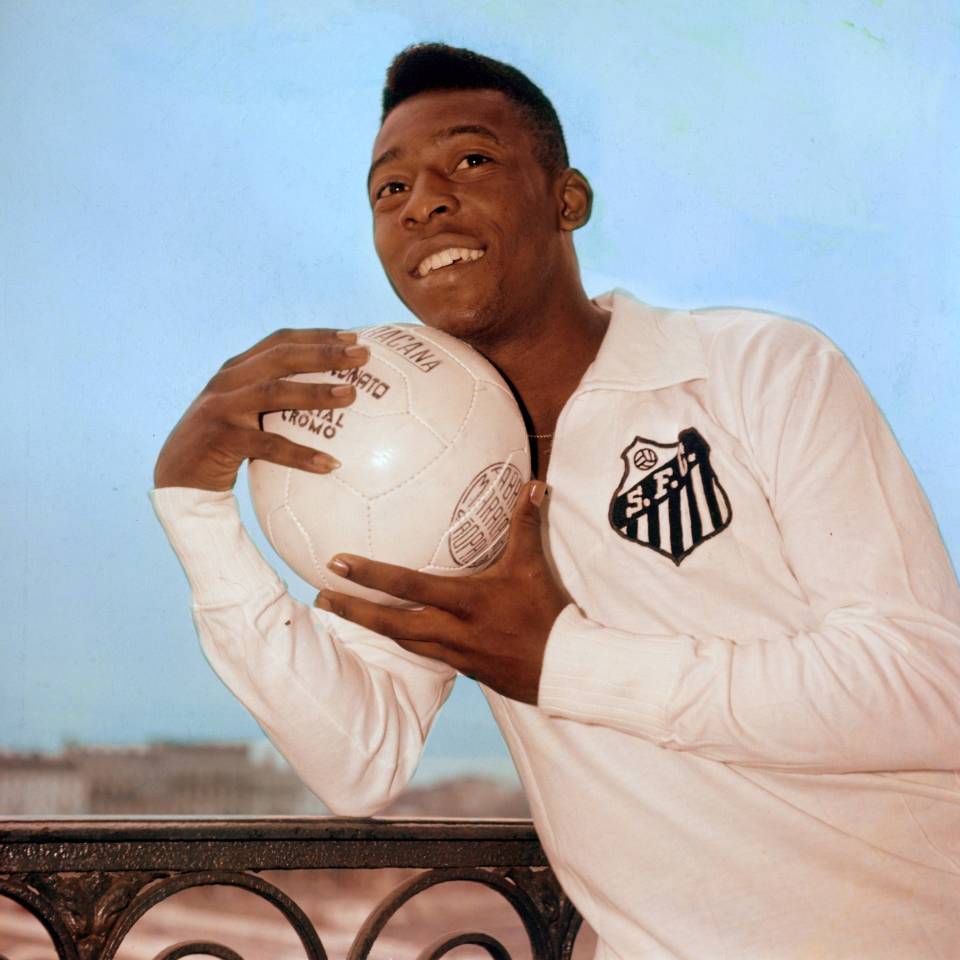 A young Pele playing for Santos FC where he scored on his debut aged 15 in 1956