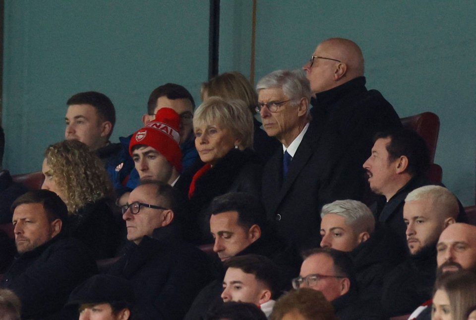 Arsene Wenger watched on from the stands after returning for the first time