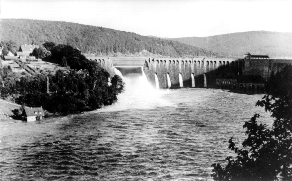 The Eder Dam was wrecked by a bouncing bomb