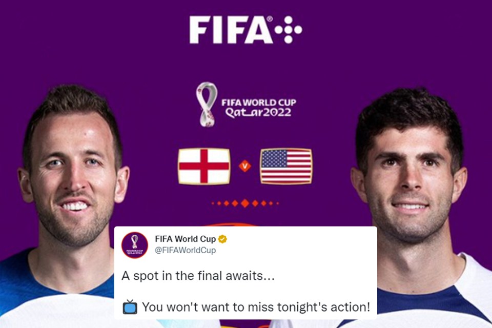 Fifa made a blunder by posting an image of England and USA ahead of the semi-finals