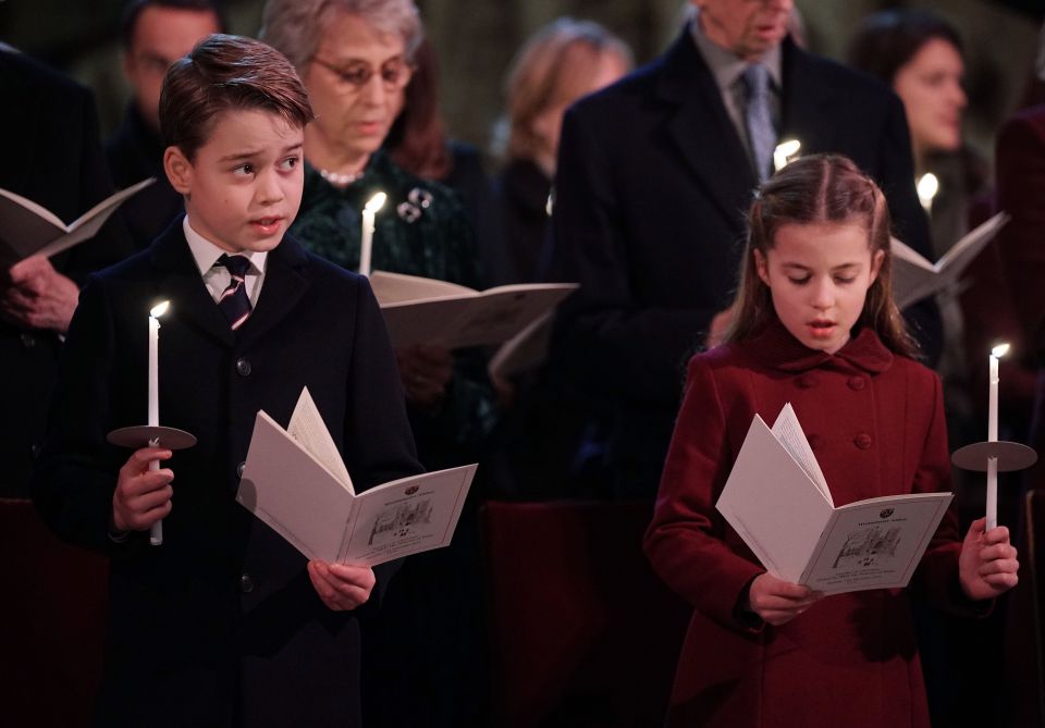 She and George sang along to the carols