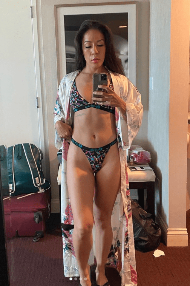 Urbina models one of her many weigh-in outfits