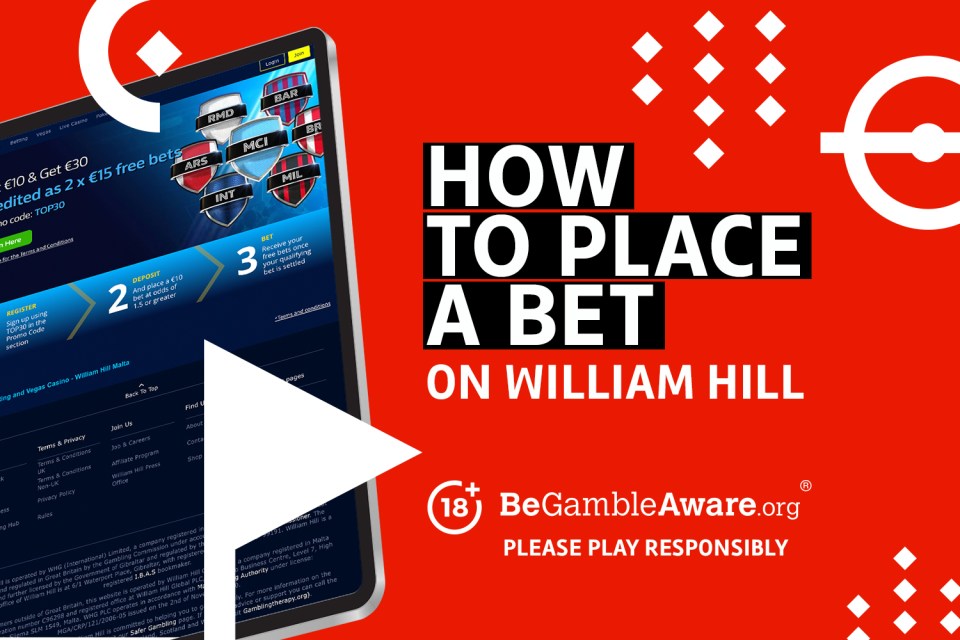 How to place a bet on William Hill. BeGambleAware.org - please play responsibly.