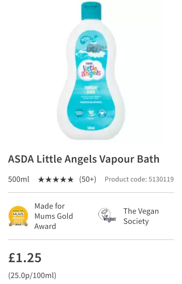 One mum took to Facebook to rave about the £1.25 Asda vapour bath for helping her kids during cold and flu season