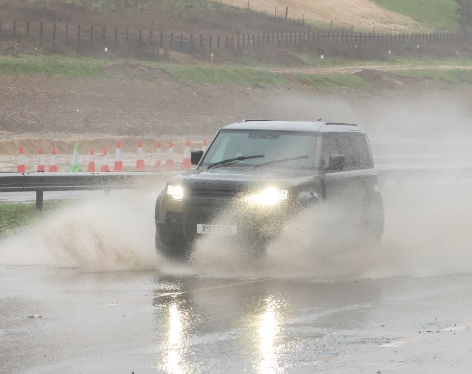 Rain is already falling across the country, with the A249 in Kent already covered in surface water this morning