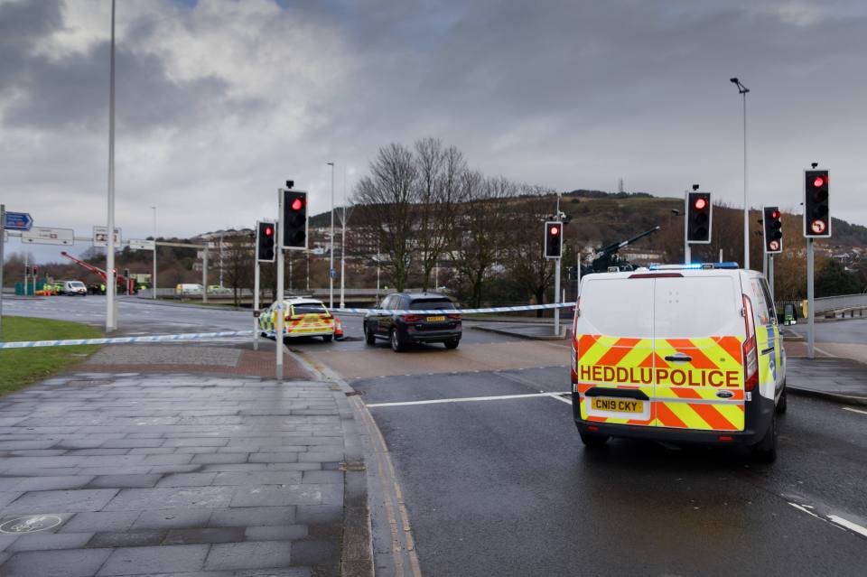 Cops cordoned off the area after the shocking incident