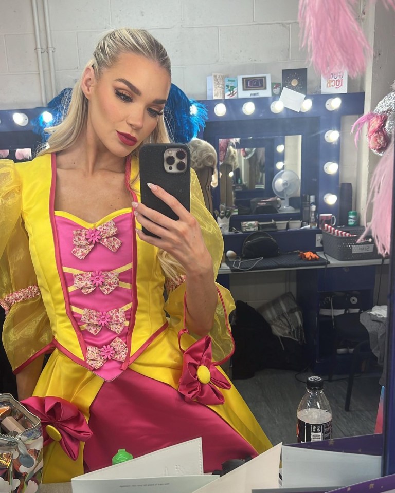 Abbie is currently starring in Cinderella at Woking, Surrey