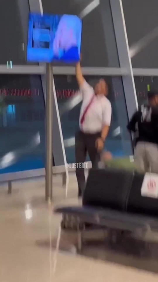 Viewers watched an anxious Didier Deschamps bite his nails - before the airport employee switched the game off