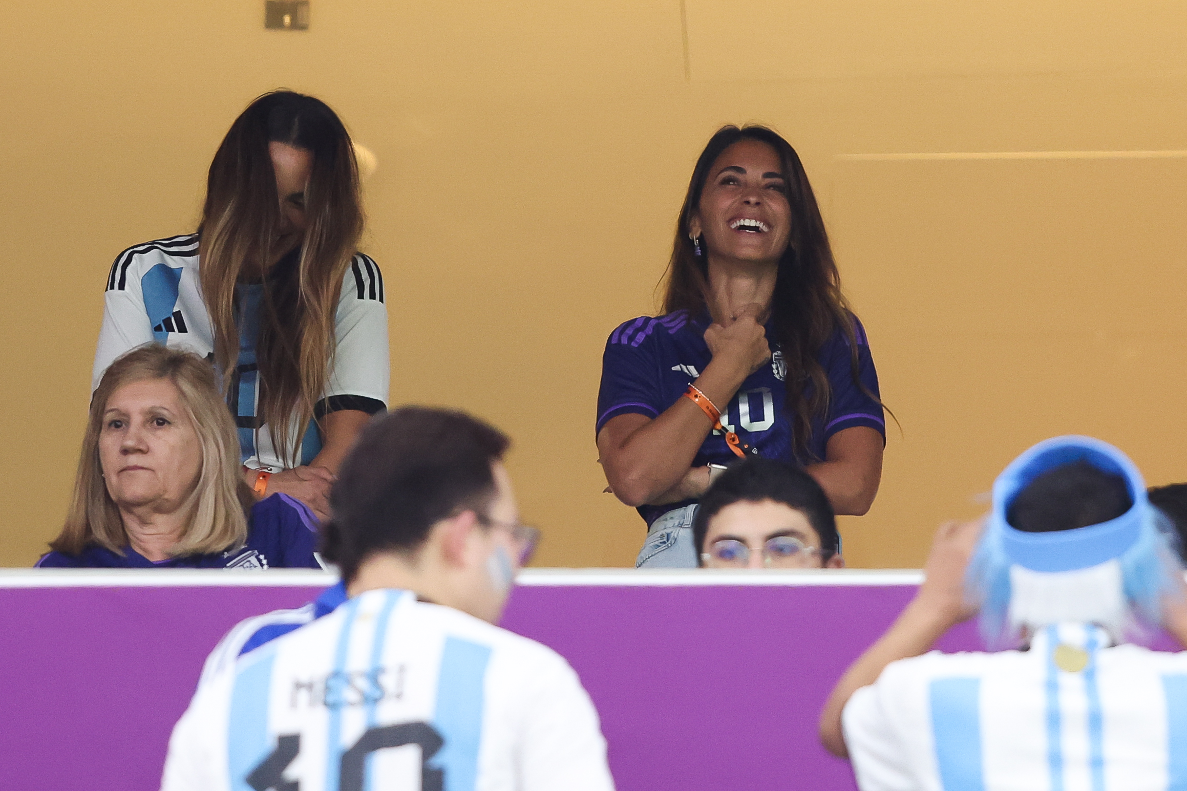 Antonela Roccuzzo was ecstatic after husband Lionel Messi fired Argentina to the World Cup final