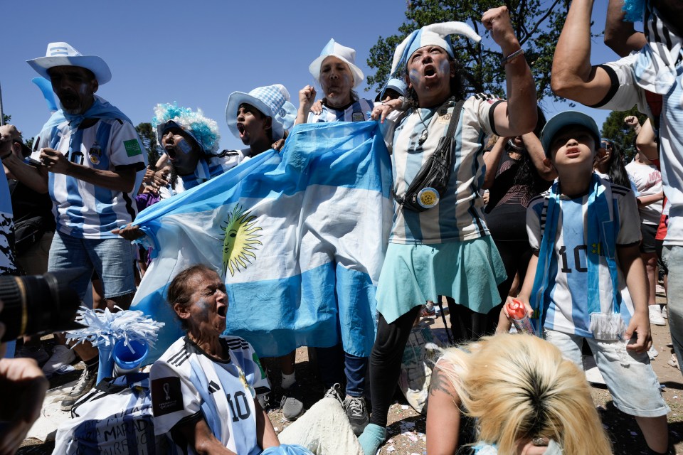 Euphoric fans celebrate after Argentina won the World Cup final