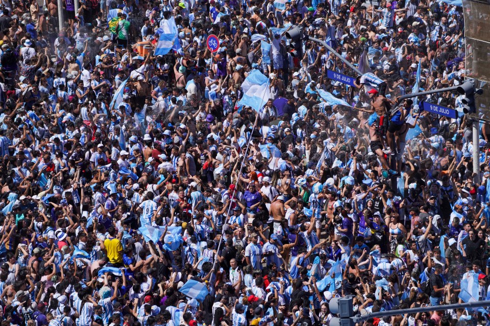 Thousands poured into the streets to watch the World Cup final