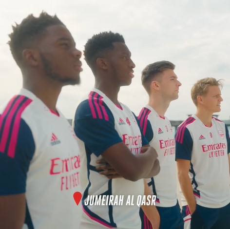 Arsenal players took on Emirates' street football challenge