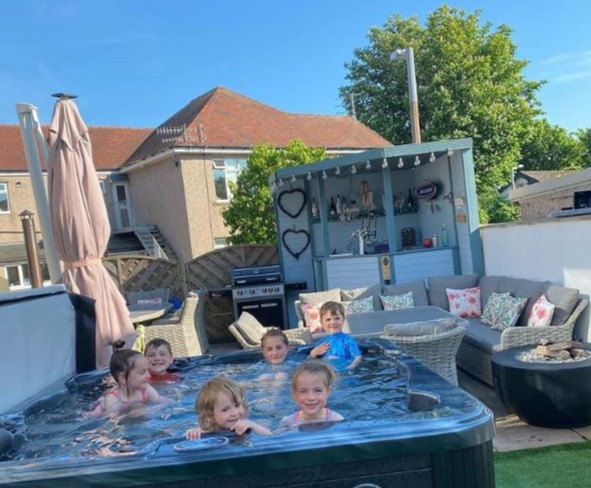 The Radford family boasts a £27k 'swimming pool' in their garden