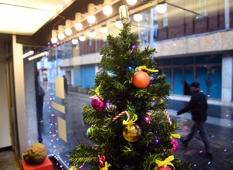 The Christmas tree is on display at the Turntable Gallery in Grimsby