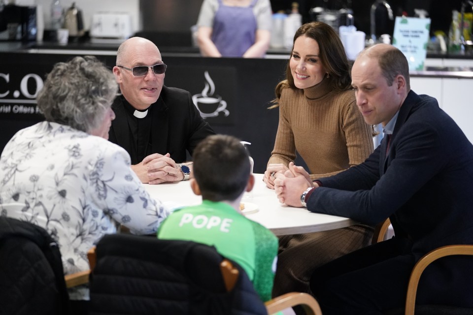 Prince William and the Duchess of Cambridge meet with Mick at his church in Burnley