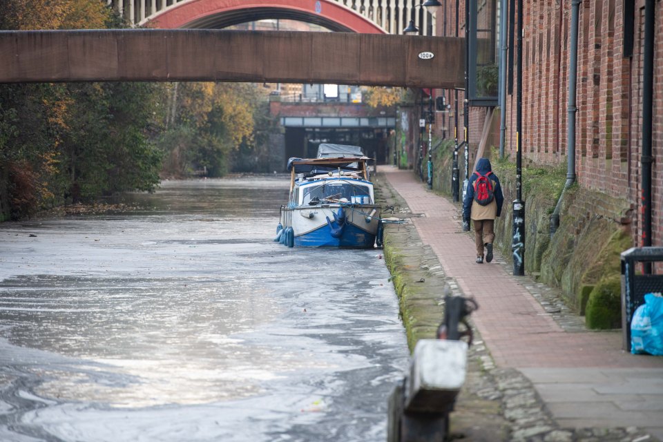 Brits have been shuddering through a seven-day chill - which has also seen boats lie stuck in a frozen canal in Manchester