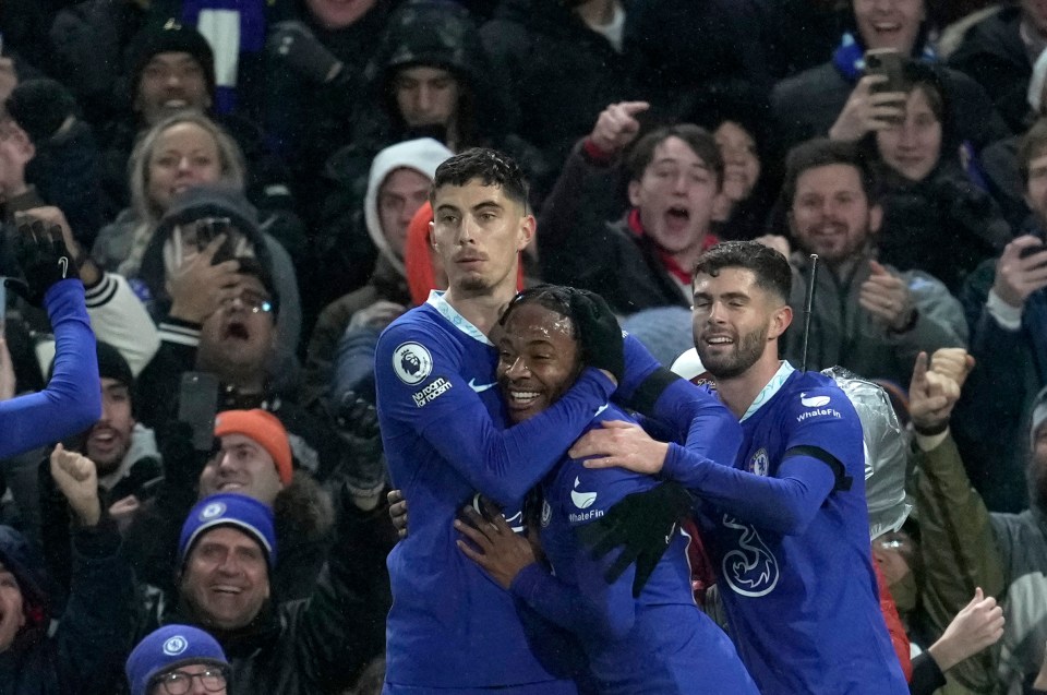 Chelsea celebrate Kai Havertz's opener