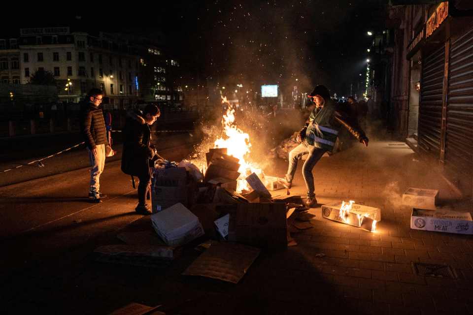 Clashes also broke out between fans and cops in Brussels