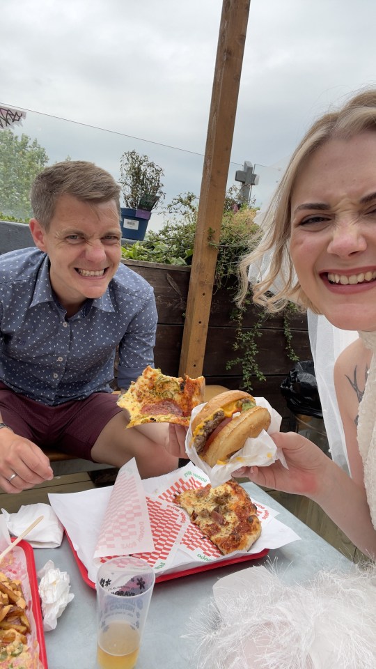 After the ceremony the couple went to Flight Club bar and onto Belgrave Music Hall to have burgers, pizza and dirty fries