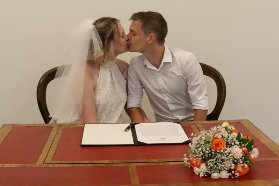 The pair tied the knot in a legal ceremony with no guests in July 2022