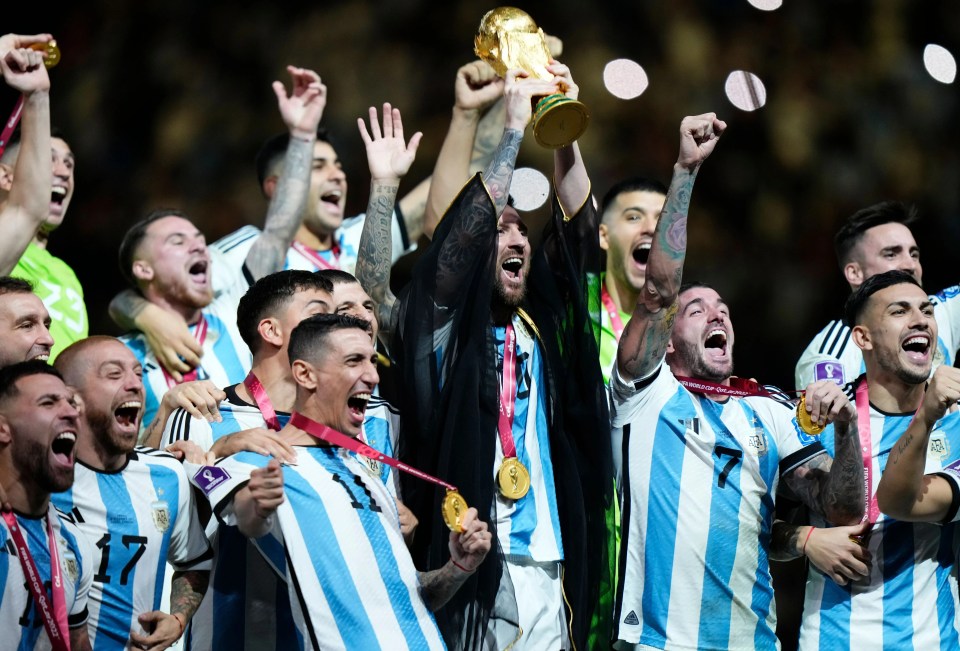 Messi was draped in a traditional Arabian bisht robe for the celebrations