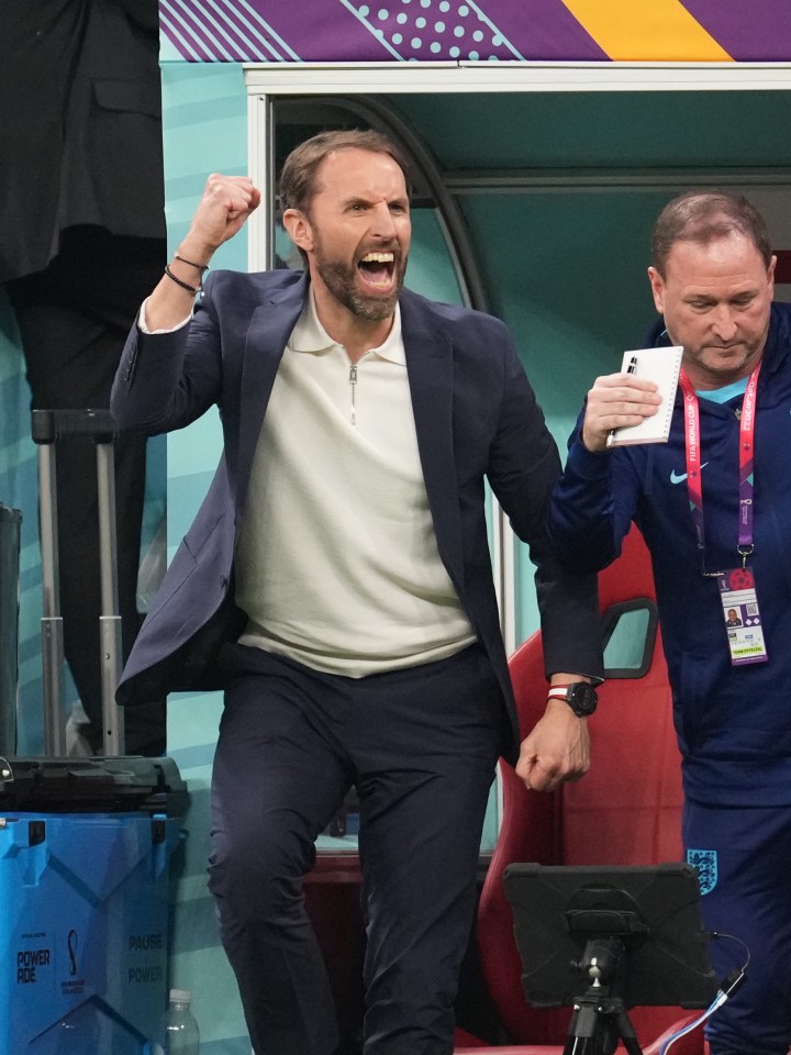 Gareth Southgate cheered on the final whistle