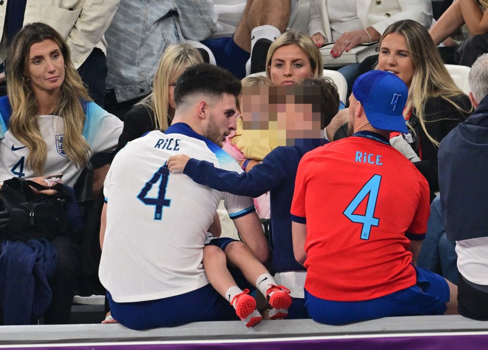 Declan Rice managed a small smirk while chatting to his family