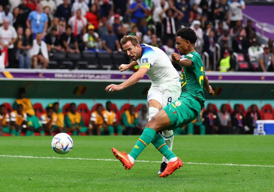 Captain Harry Kane fired home England's second shortly before the break