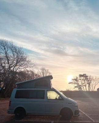 He shared a photo of his campervan in an empty car park