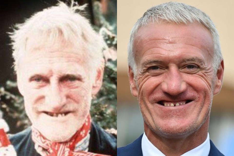 Didier Deschamps, right, and Old Man Steptoe