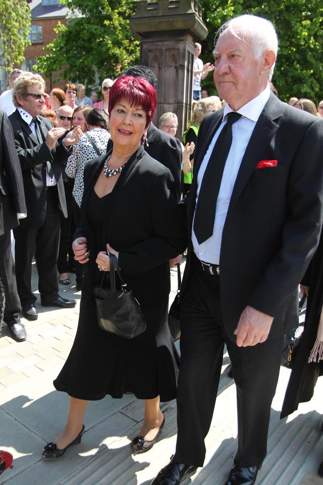 Ruth Madoc pictured at the funeral of Hi-de-Hi! co-star Paul Shane in 2013