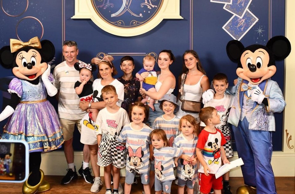 Sue stocked up on matching T-shirts and Disney ears for the kids