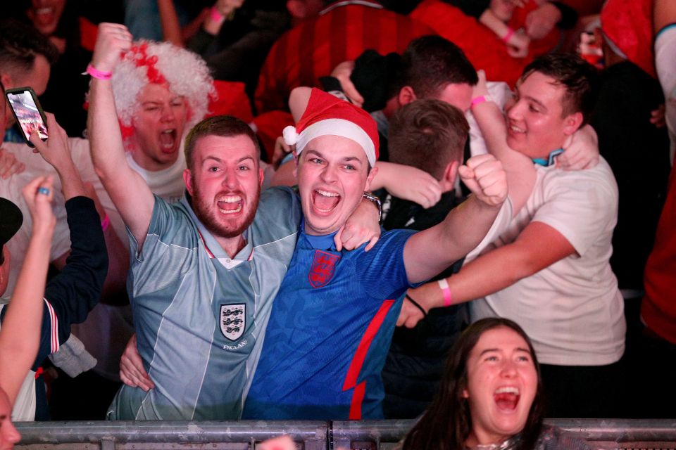 Second goal celebrations were wild at Boxpark Wembley