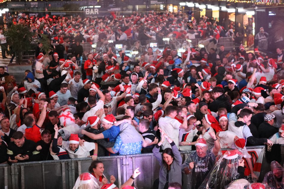 England supporters went wild as the Three Lions went 2-0 up