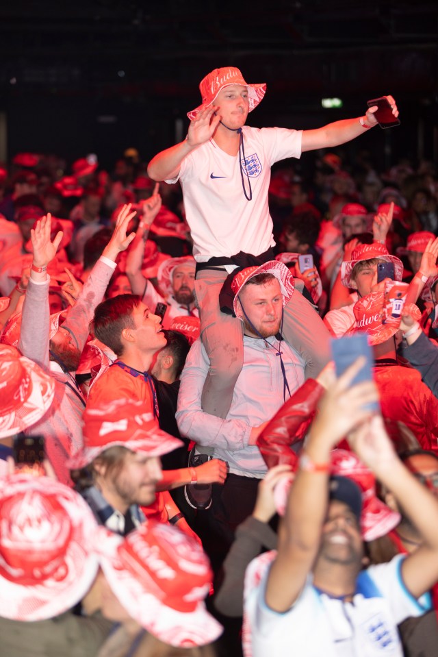 Jubilant fans at the Outernet bar in London