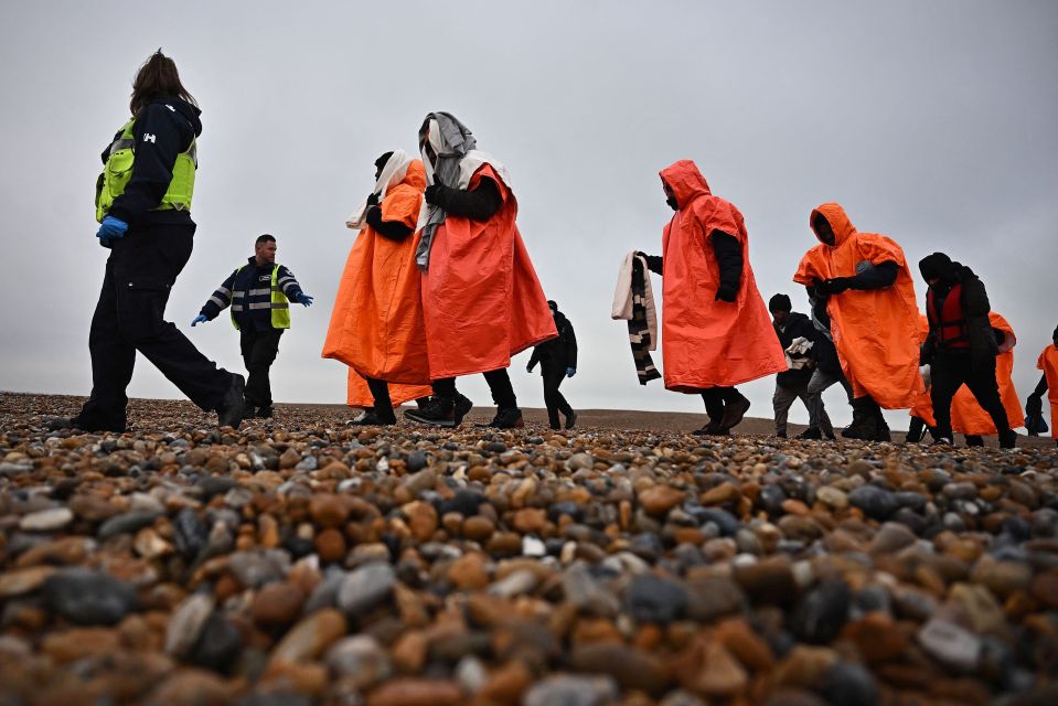 Channel migrants on arriving in Britain