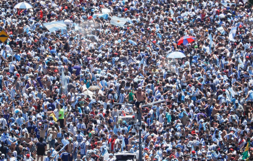 A sea of blue and white was on show ahead of the players' arrival