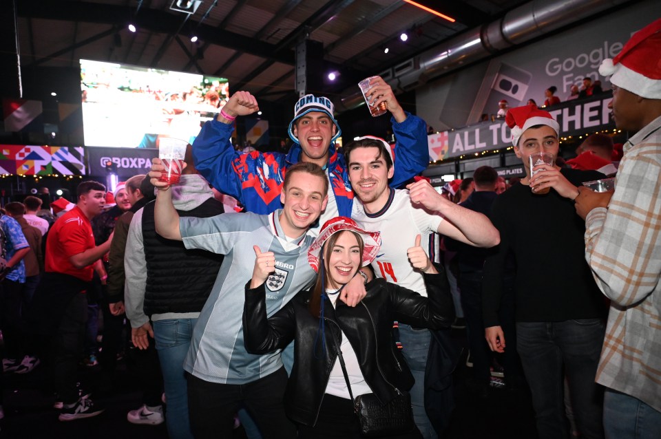 Pals pose for a picture at Boxpark Wembley