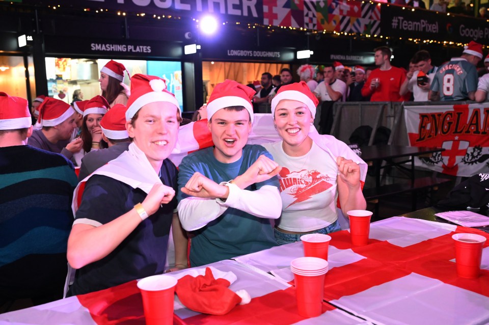 Boxpark Wembley is a sea of red and white