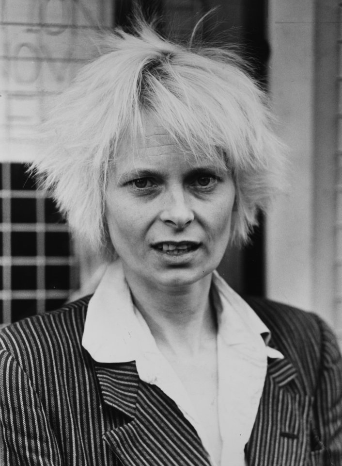 Westwoord pictured aged 34 when she was living with Malcolm McLaren of The Sex Pistols