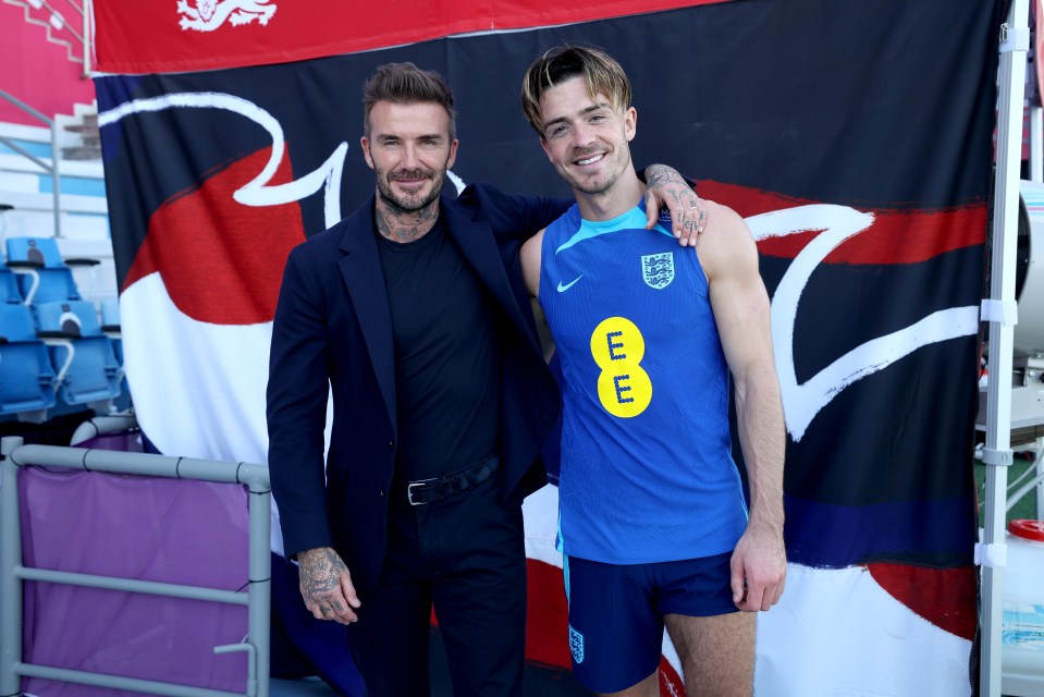 Beckham with fellow pin-up Grealish