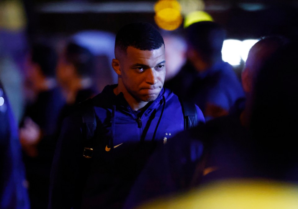 Kylian Mbappe looked dejected after returning home following defeat in the World Cup final