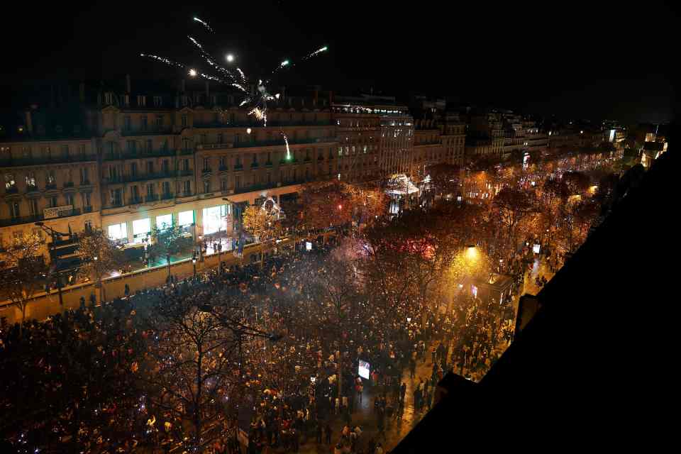 Thousands of French football fans took to the streets after the match