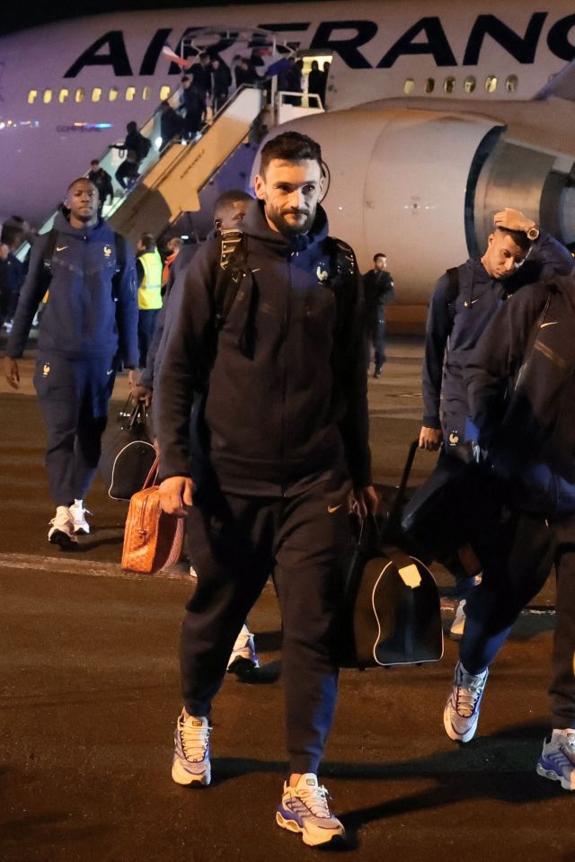 Captain Hugo Lloris led the team as they arrived in Paris