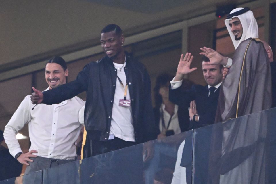 Ibrahimovic and Pogba waved to fans from the stands