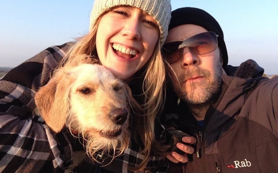 Rhod Gilbert with his wife Sian Harries