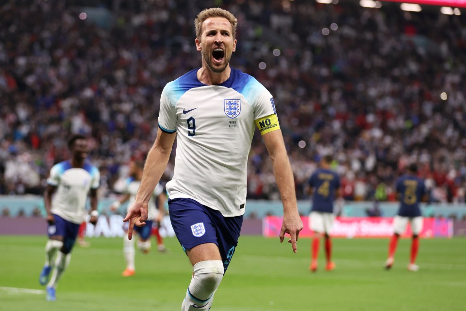 The captain celebrating after he scored the first penalty of the game