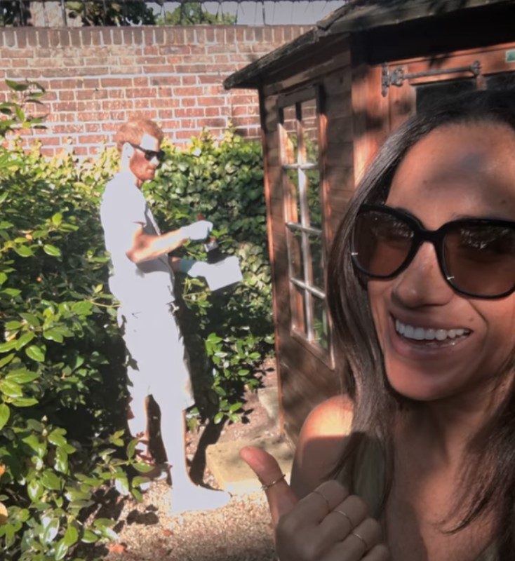 The couple were seen gardening together at Nottingham Cottage