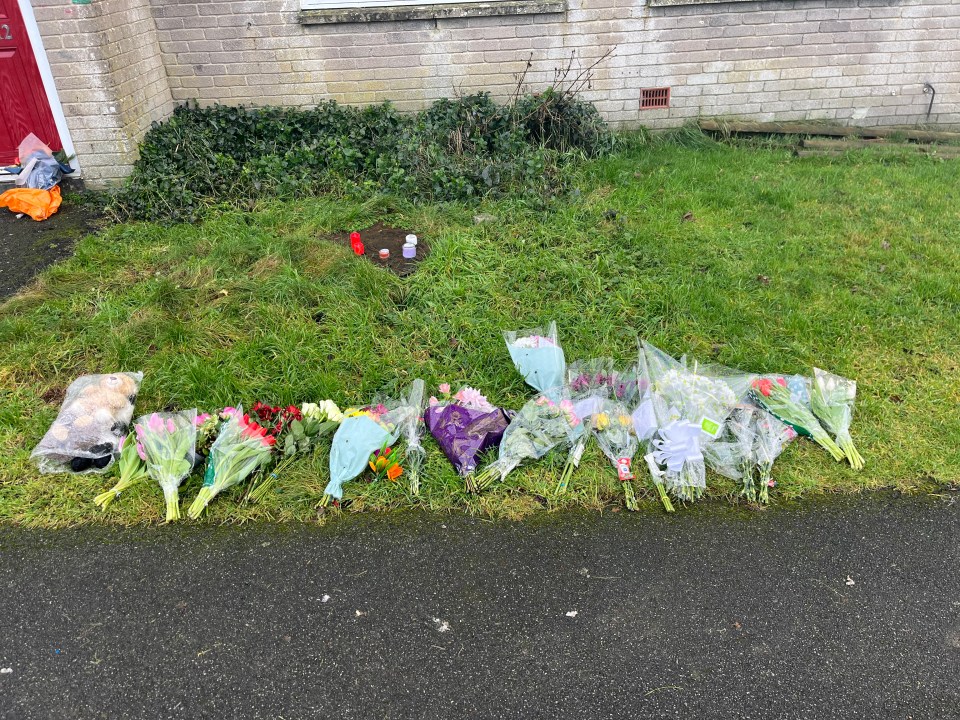 Floral tributes to the eight-year-old who died on December 23